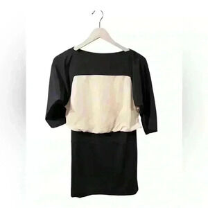 Loft Color Block Dress Navy And White Size 00P